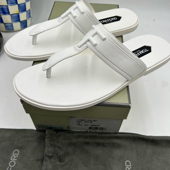 Men's Tom Ford, leather sandals, size 12 made in Italy - Picture 5 of 10